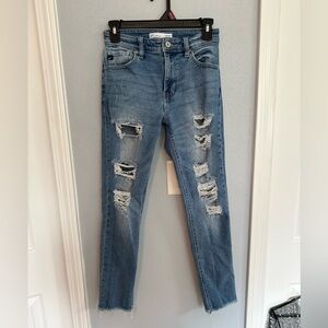 Kancan Skinny Ankle Distressed Jeans